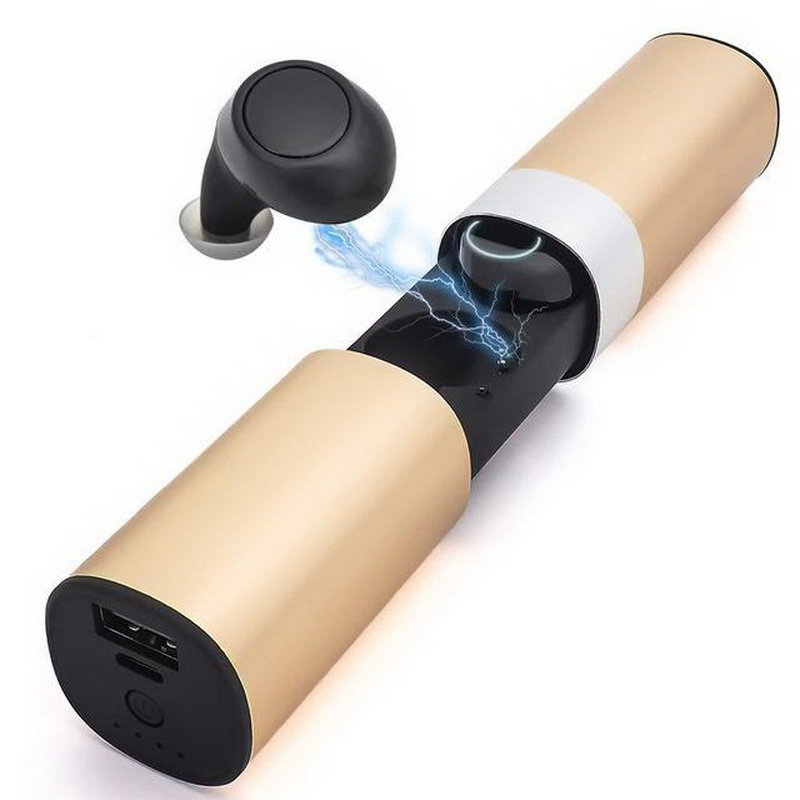 

Беспроводные наушники в кейсе Power Bank Alitek S2 TWS Bluetooth гарнитура Black/Gold (88113)