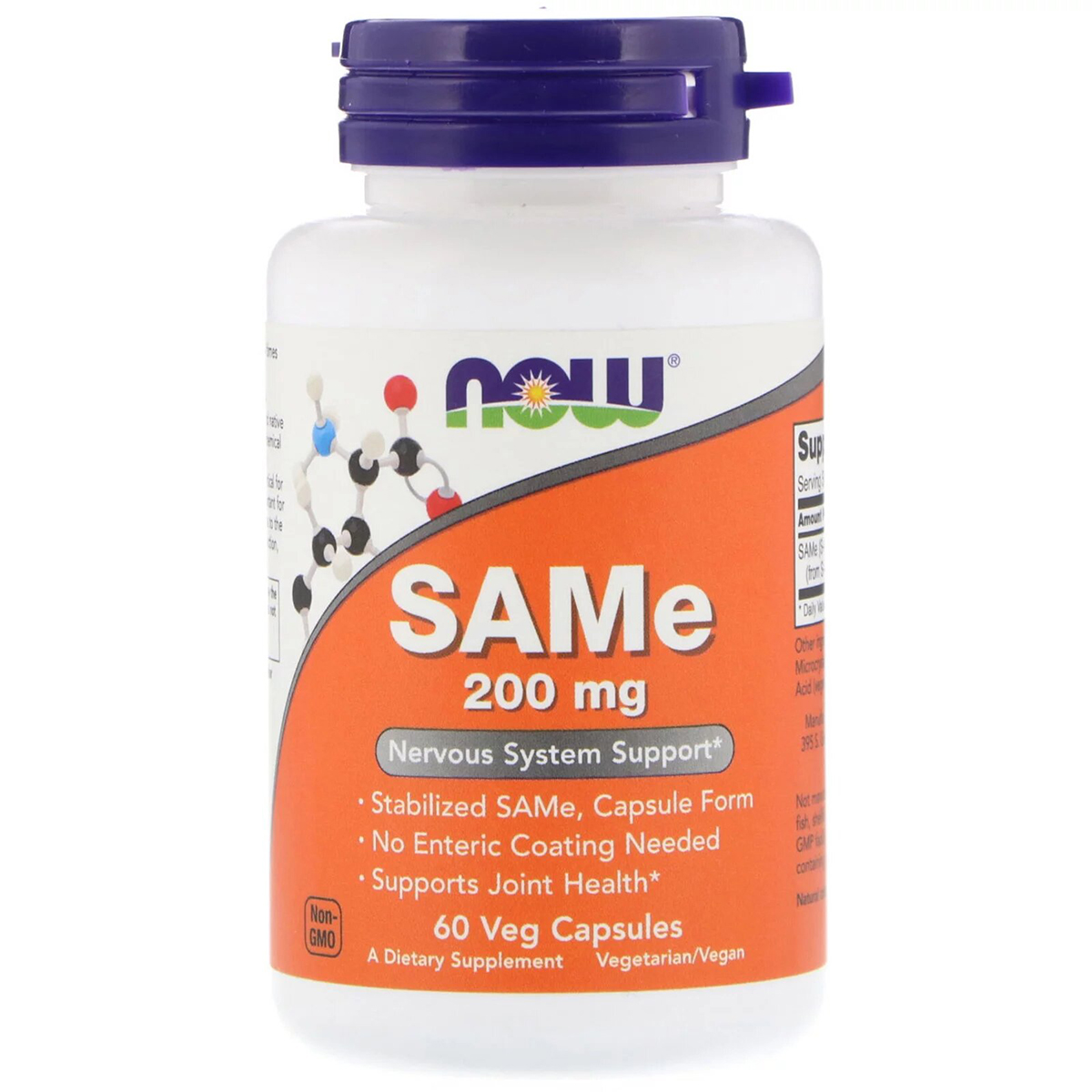 

Аминокислоты Now Foods SAM-e (S-Аденозилметионин) 200 мг 60 желатиновых капсул
