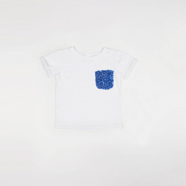 

Футболка Little Bunny с карманом с пайетками 110см Белая