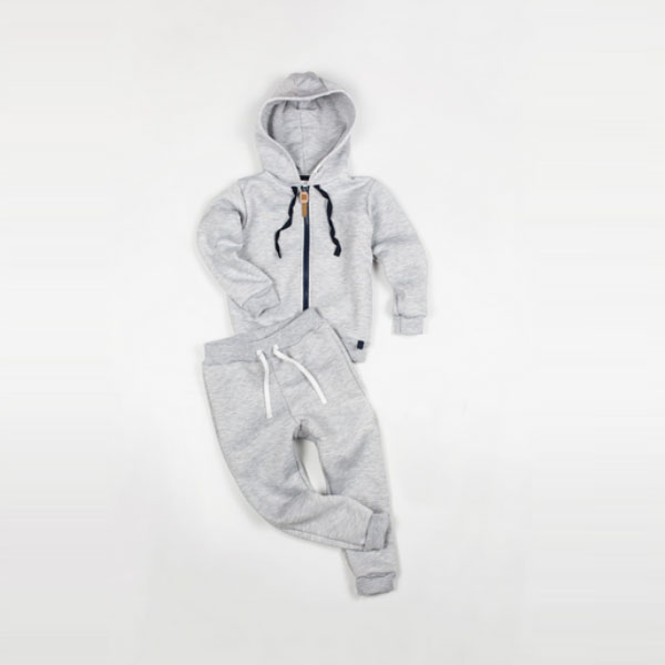 

Спортивный костюм Little Bunny с начесом (кофта с капюшоном + штаны) 152см Серый