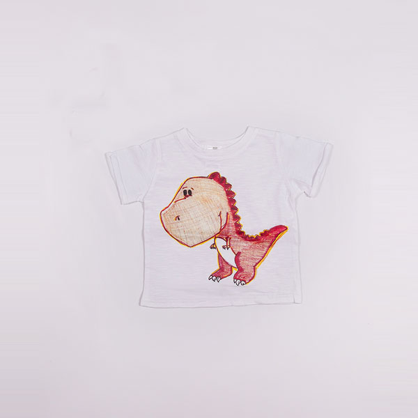 

Футболка Little Bunny с аппликацией динозавра Рекс-красный 122см Белый