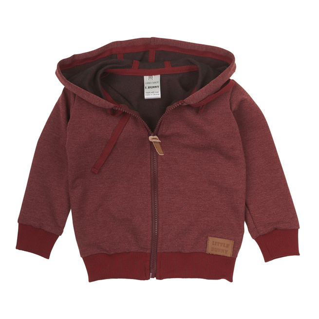 

Кофта Little Bunny на молнии с капюшоном 110см Бордовая