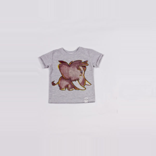 

Футболка Little Bunny с аппликацией Мамонтенка 128см Серая