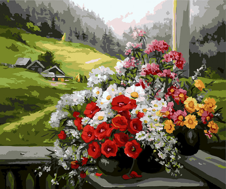 

Картина по номерам BrushMe Букеты на окне 40*50 см (без коробки) арт.BK-GX9500