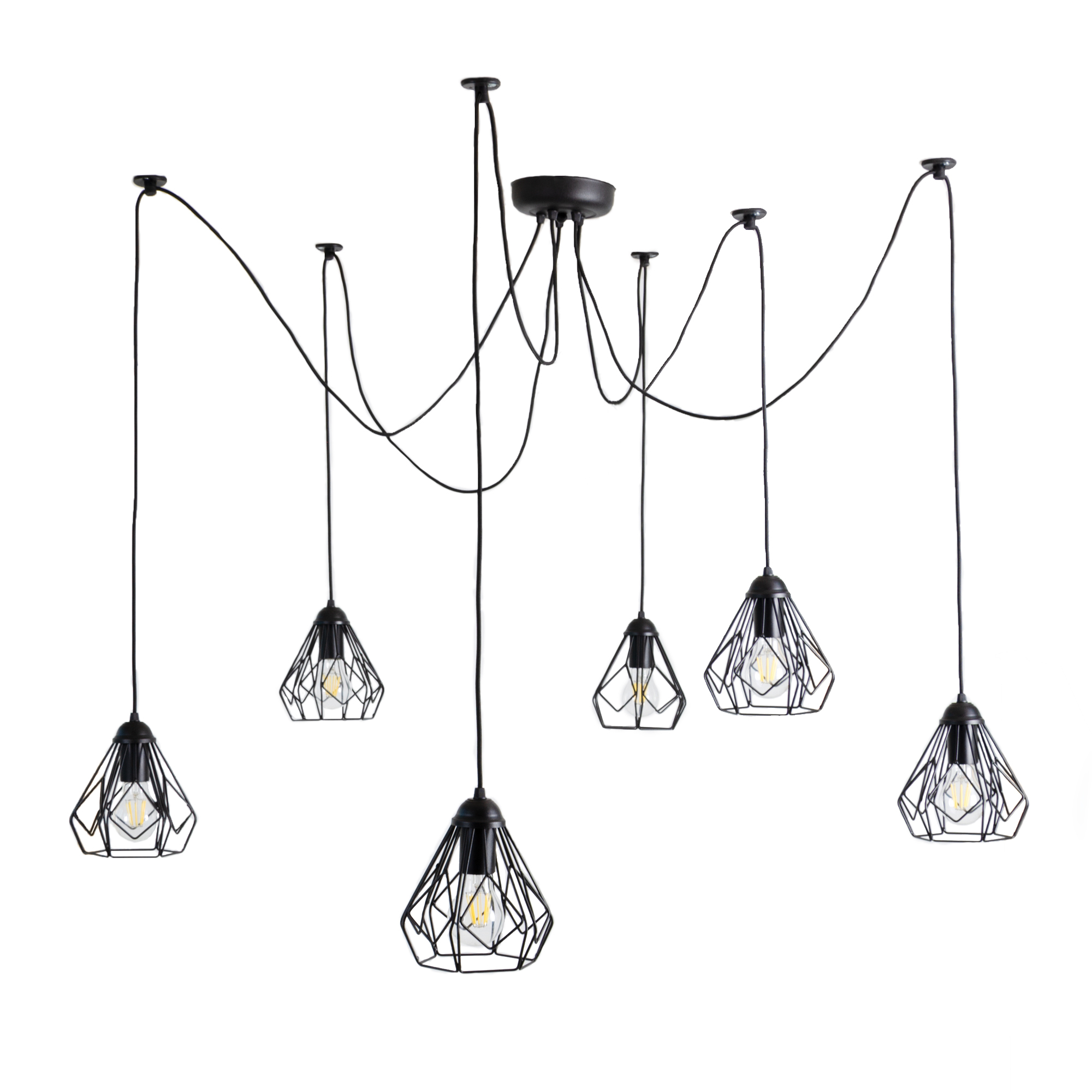 

Подвесная люстра 6 плафонов Atma Light 150х16,5х18 см Черный 000127793