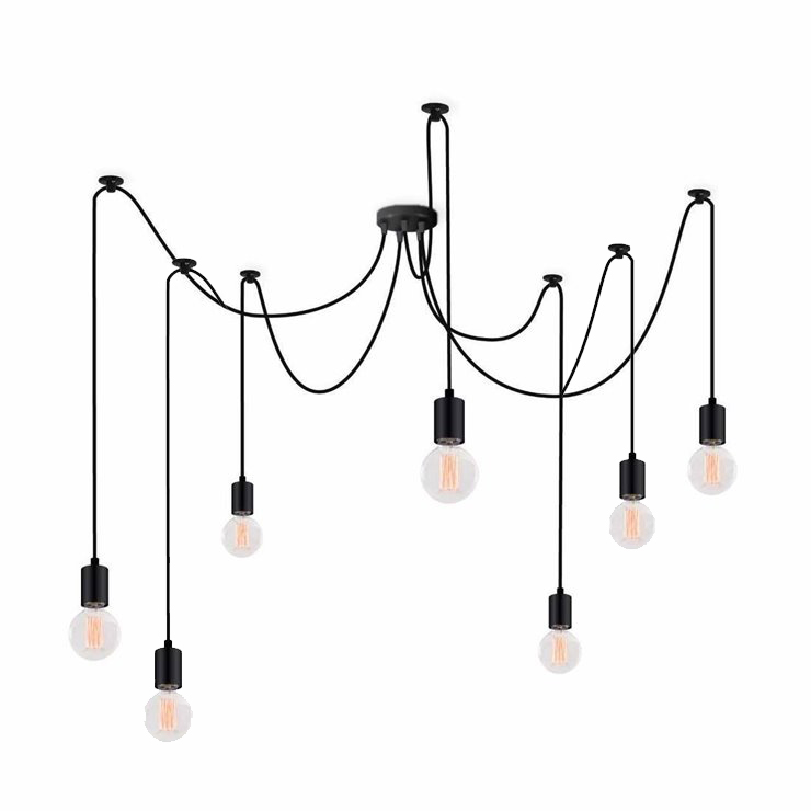

Подвесная люстра 7 плафонов Atma Light 150х10х10 см Черный 000127848