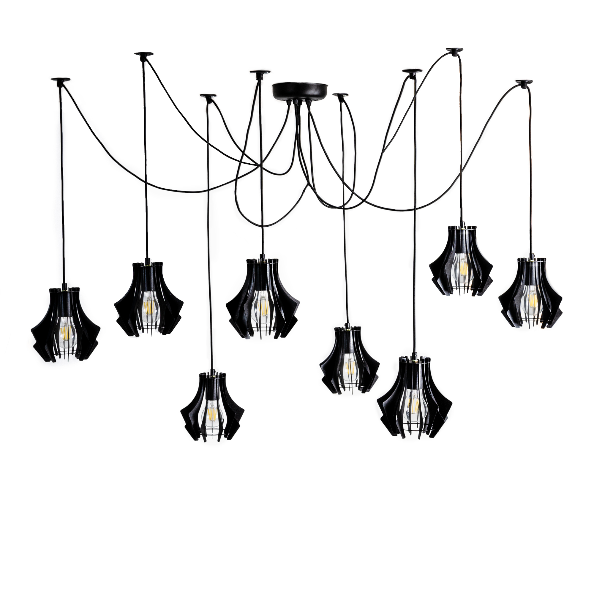 

Подвесная люстра 8 плафонов Atma Light 150х17,5х18 см Черный 000127759