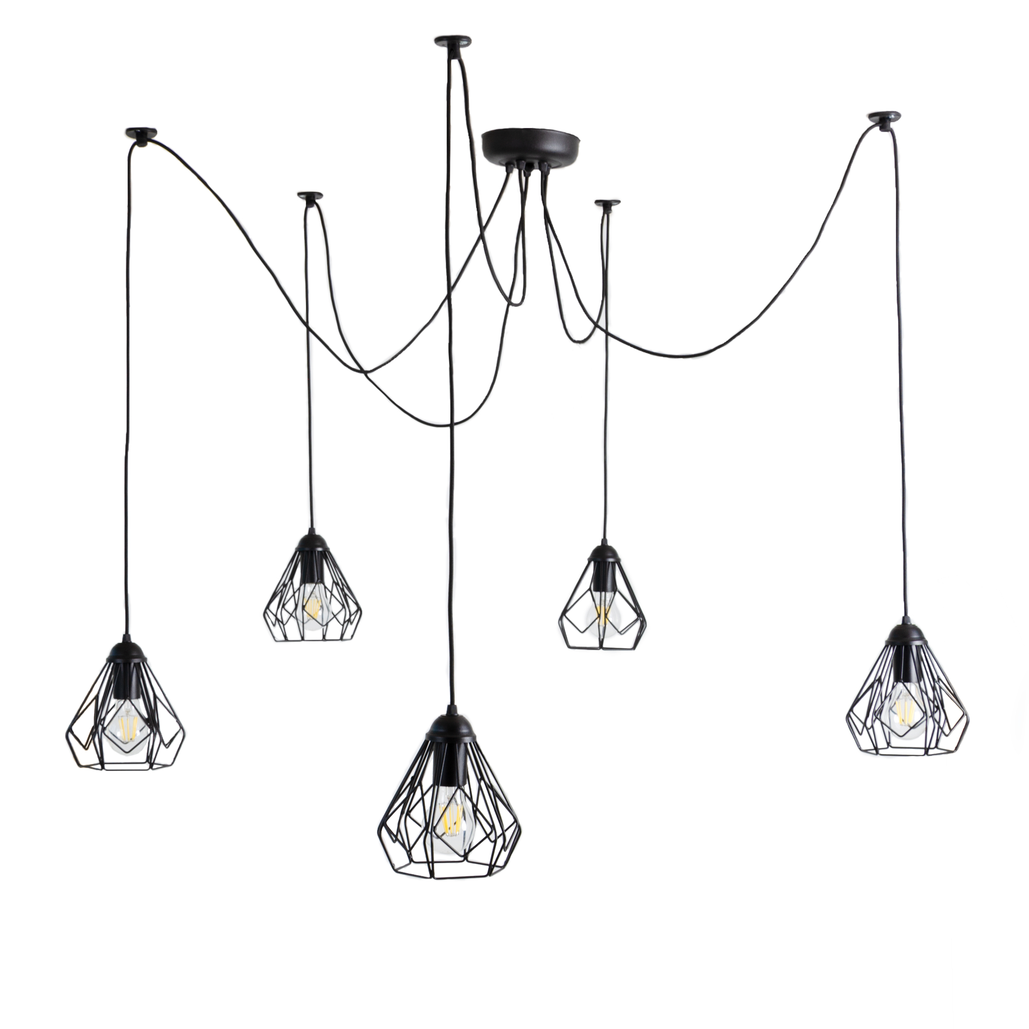

Подвесная люстра 5 плафонов Atma Light 150х16,5х18 см Черный 000127808