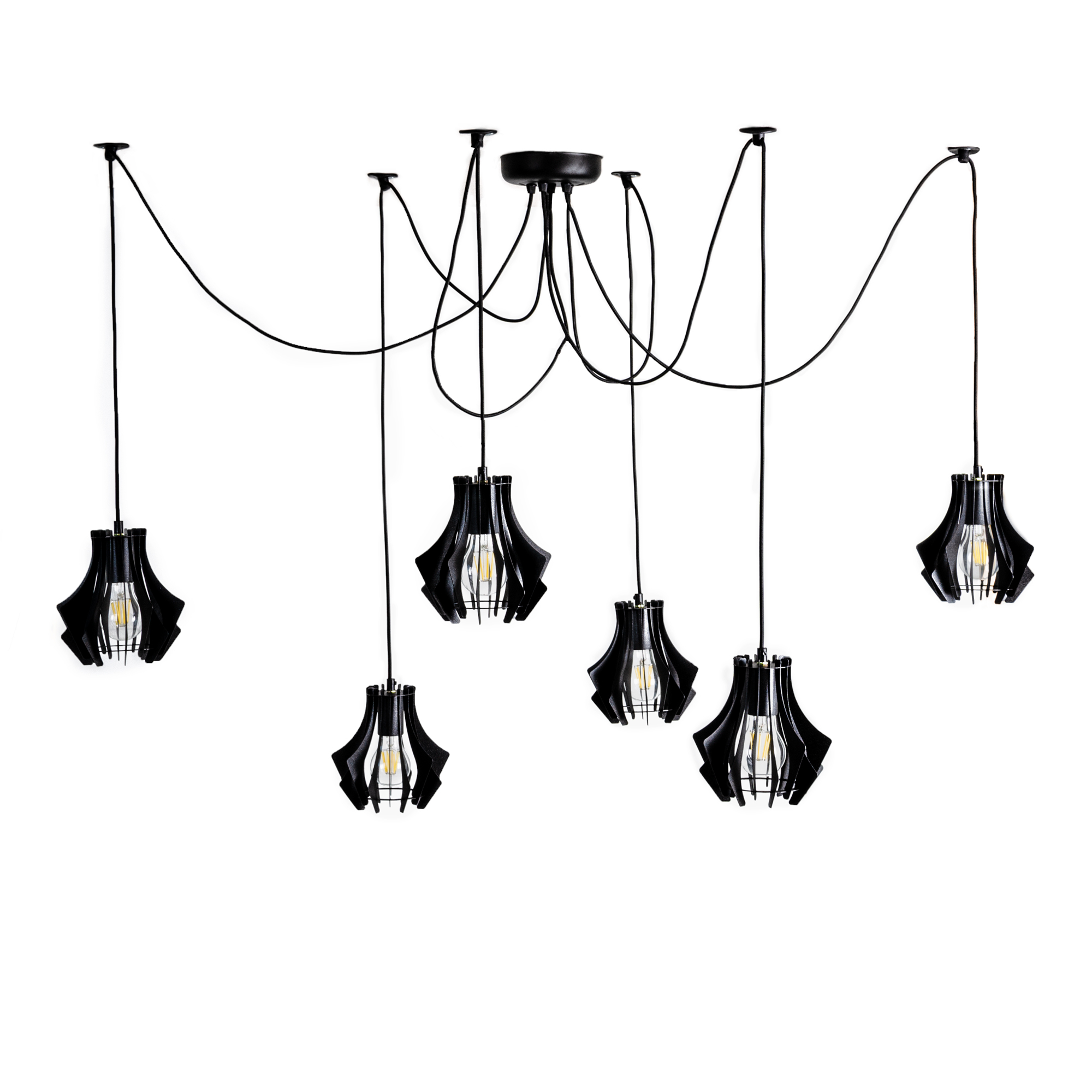 

Подвесная люстра 6 плафонов Atma Light 150х17,5х18 см Черный 000127778