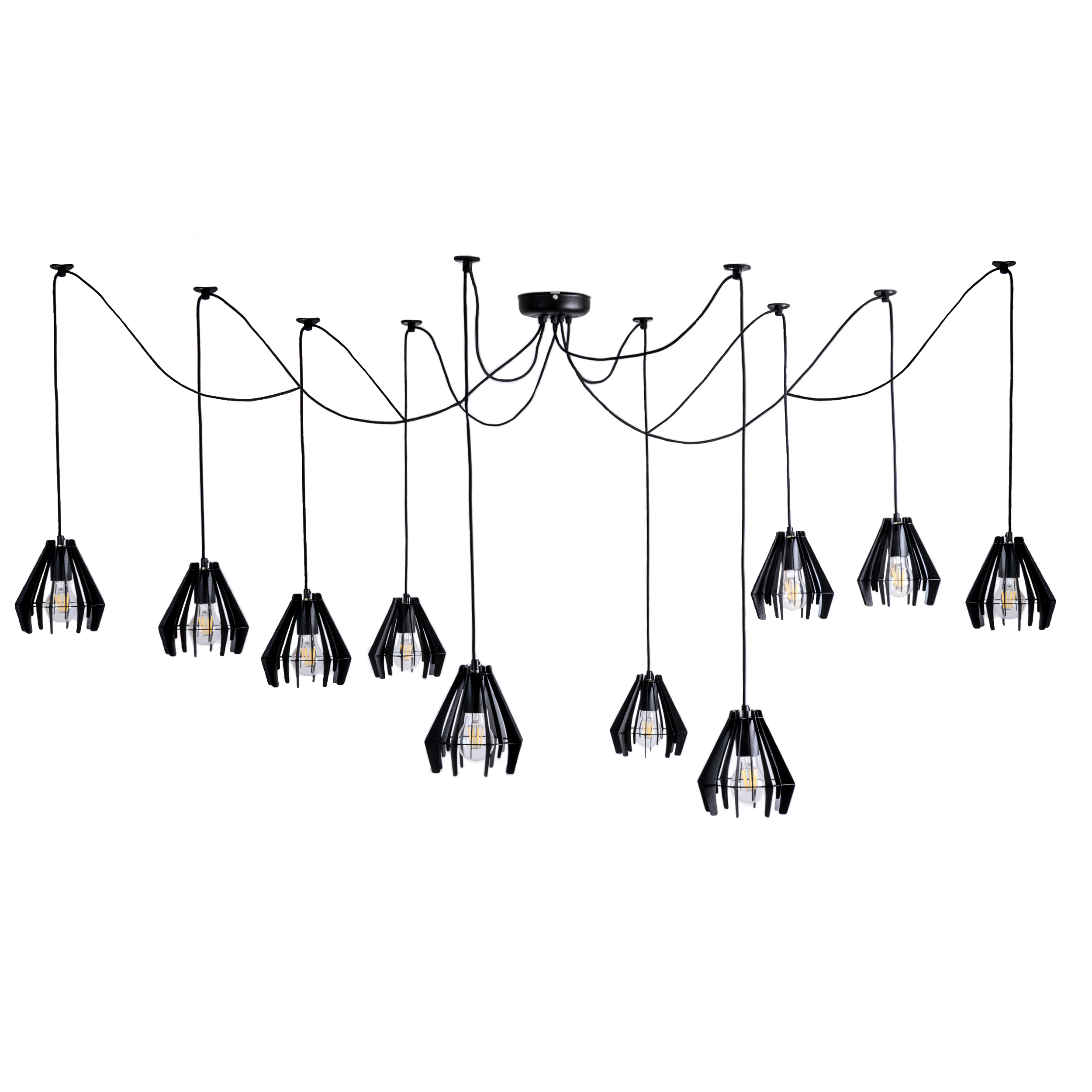 

Подвесная люстра 10 плафонов Atma Light 150х16,5х17 см Черный 000127753