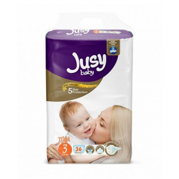 

Детские подгузники "Jusy midi" 3 (4-9 кг) Jmidi36