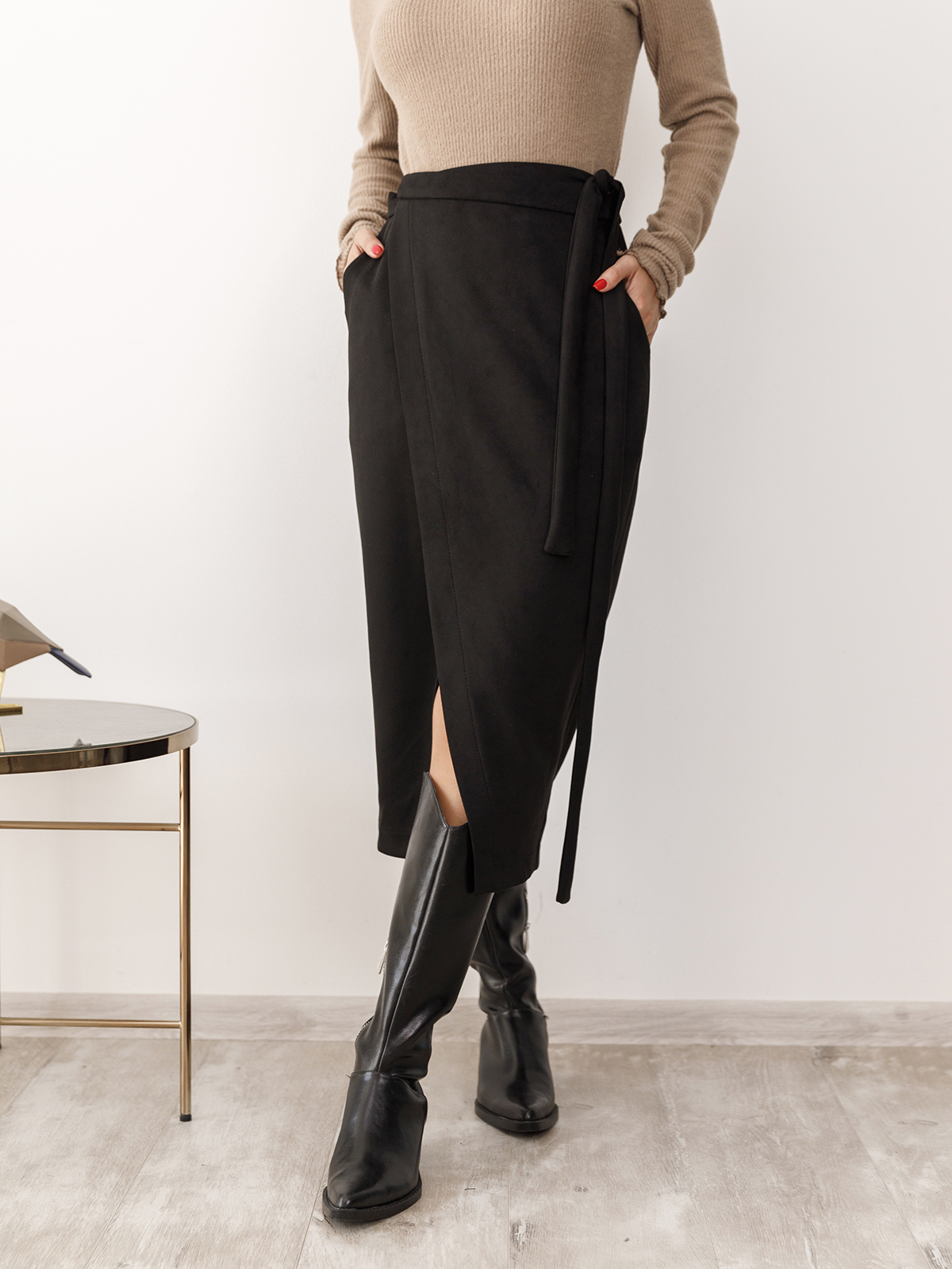 

Юбка ISSA PLUS 12201  Черная, Юбка ISSA PLUS 12201 S Черная