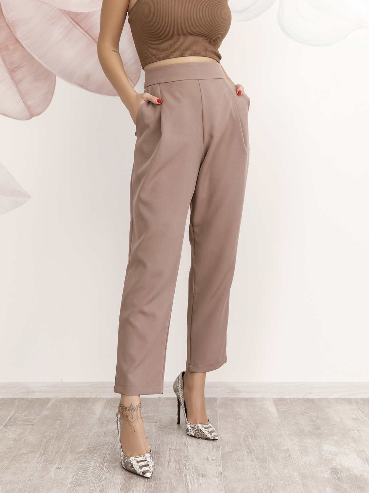 

Брюки ISSA PLUS 12232  Коричневые, Брюки ISSA PLUS 12232 S Коричневые