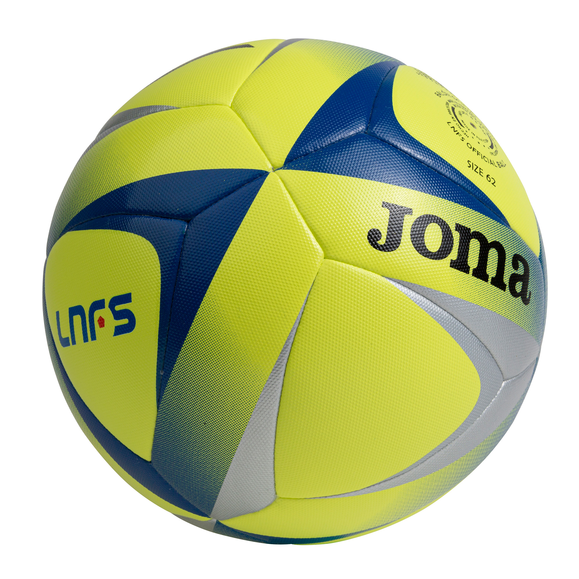 

Мяч JOMA lnfs ball fluor yellow-silver-blue size 62 T.4 (400491.067)