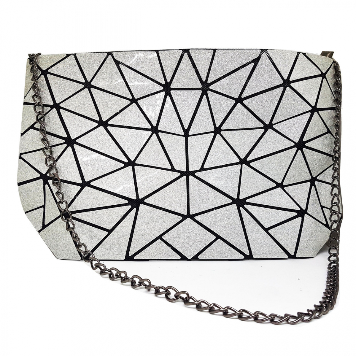 

Клатч на молнии Geometry Silver Shine