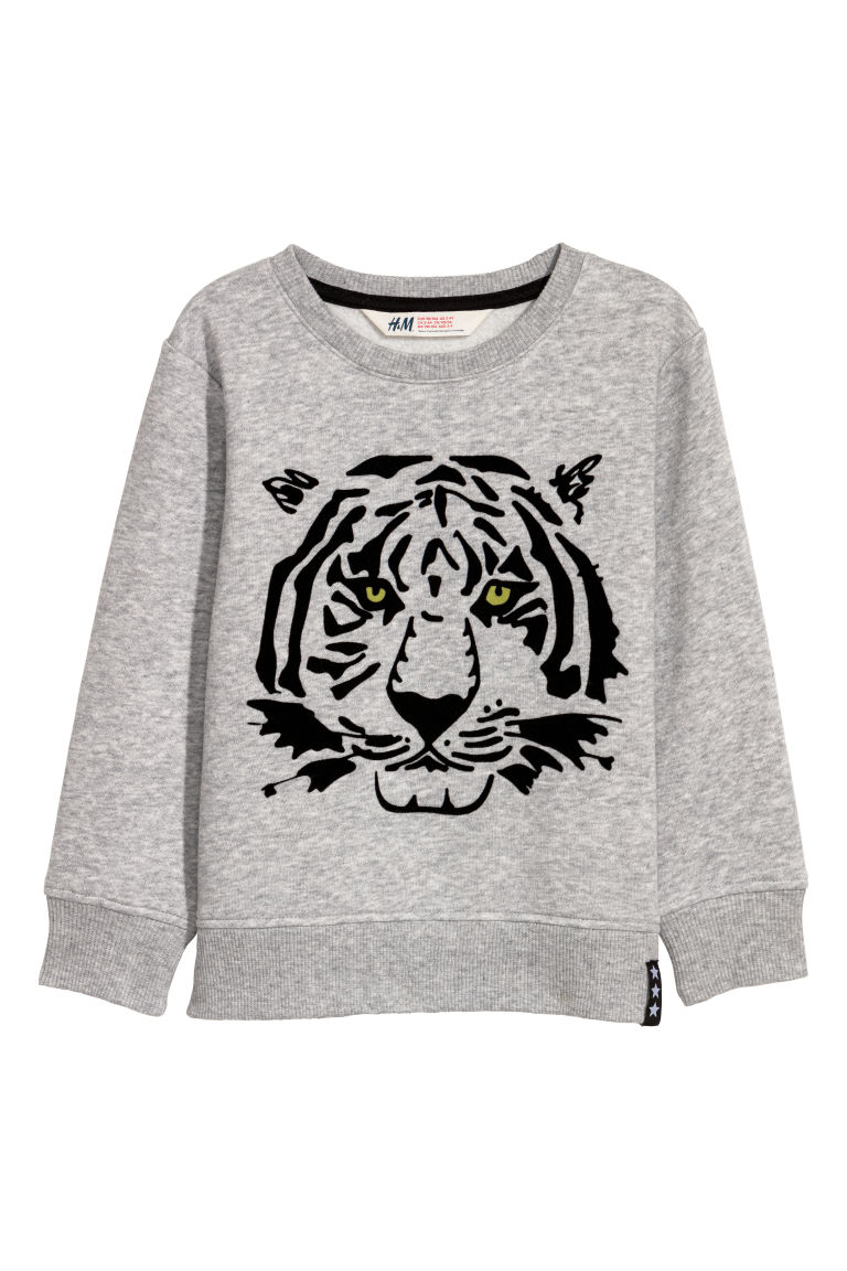 

Свитшот с изображение тигра H&M N0008 122 - 128 см Серый меланж (P-100018)