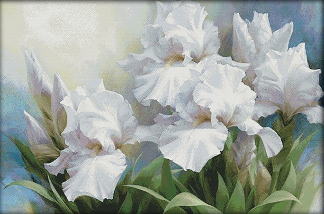 

Набор для вышивания крестом 118х80 Ирисы Joy Sunday H495