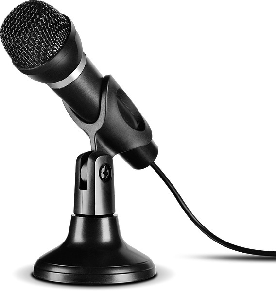Акція на Микрофон SPEEDLINK Capo USB Desk and Hand Microphone Black (SL-800002-BK) від Rozetka UA