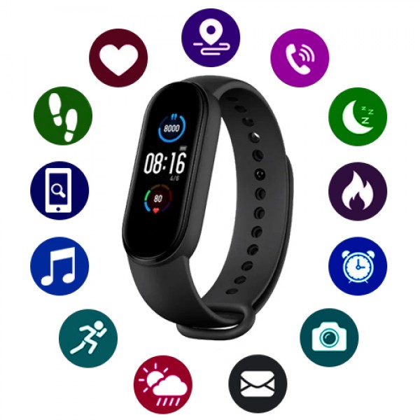 Фитнес браслет Smart Bracelet M5 Black с измерением давления и пульса