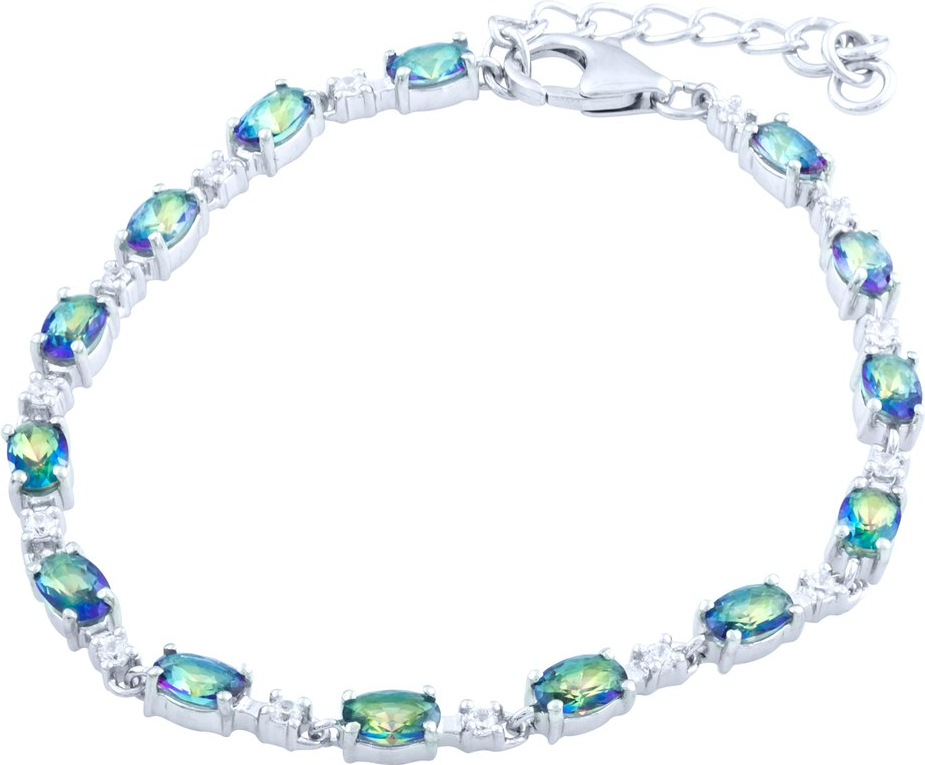 

Серебряный браслет SilverBreeze с натуральным мистик топазом 1843000 1821 размер, 18-21см размер