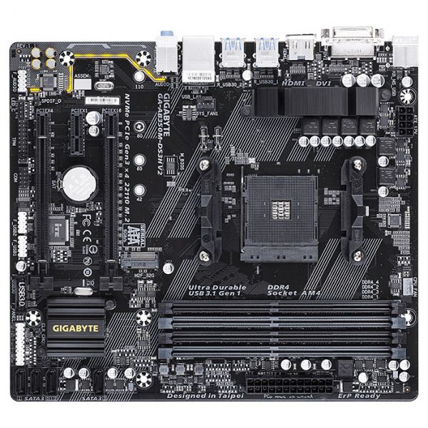 

Материнская плата AM4 (B350) Gigabyte GA-AB350M-DS3H V2, B350, 4xDDR4, mATX