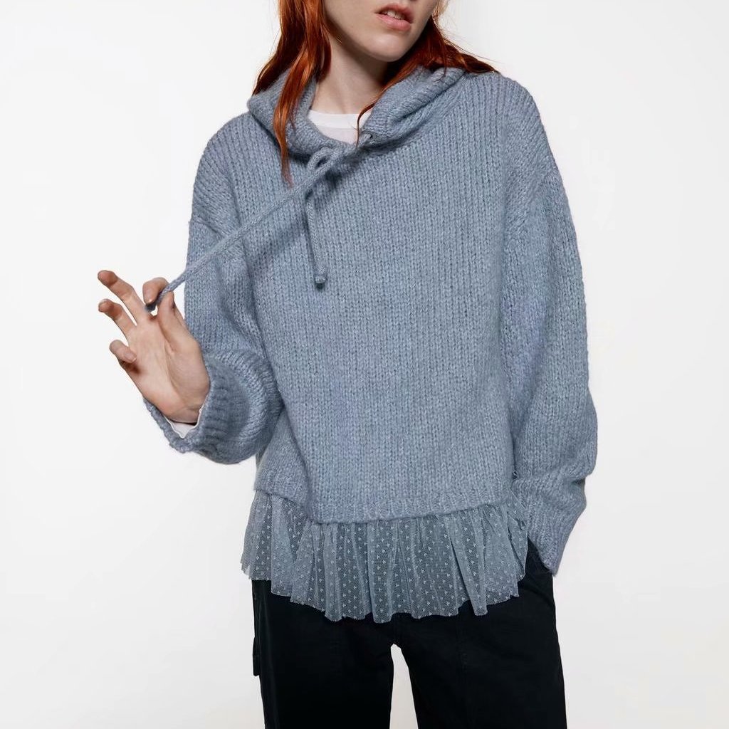 

Худи женское вязаное oversize с капюшоном Ruches Berni Fashion () Синий, Худи женское вязаное oversize с капюшоном Ruches Berni Fashion (S) Синий