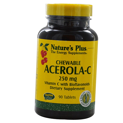 

Ацерола-С, Витамин С, Acerola-C 250, Nature's Plus 90таб (36375008)