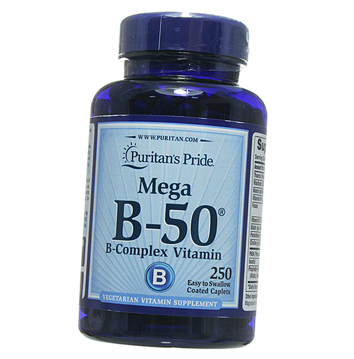 

Витамины группы В, Mega B-50 Complex, Puritan's Pride 250каплет (36367006)