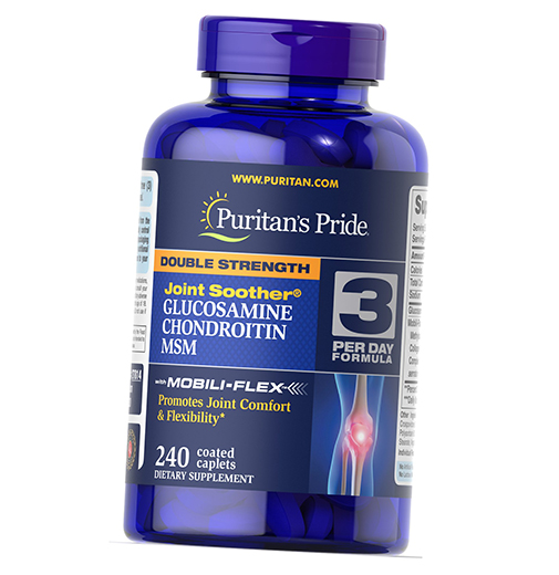 

Глюкозамин Хондроитин МСМ, Double Strength Glucosamine Chondroitin and MSM, Puritan's Pride 240каплет (03367005)
