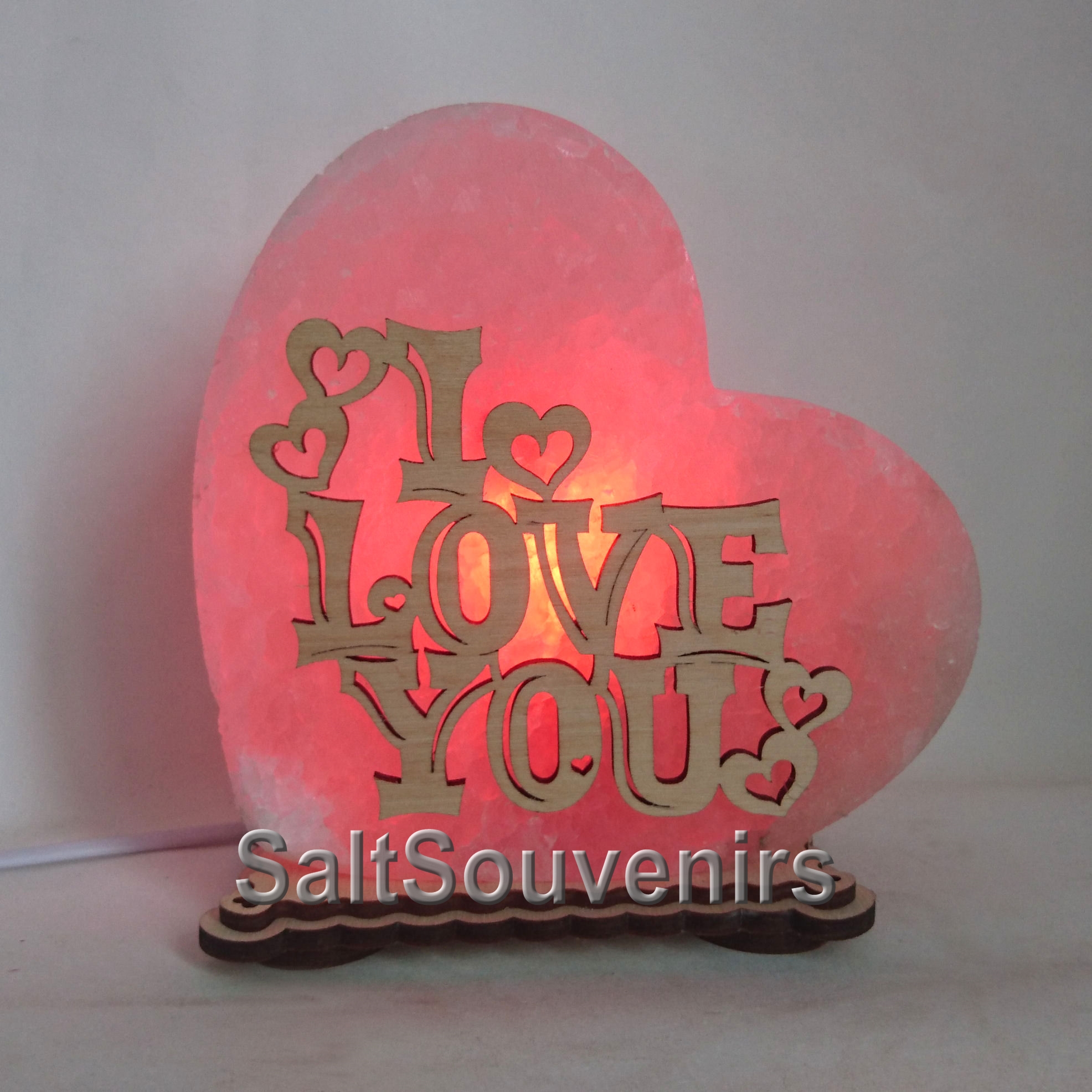 

Соляной светильник EcoDecorLamp Сердце большое I LOVE YOU