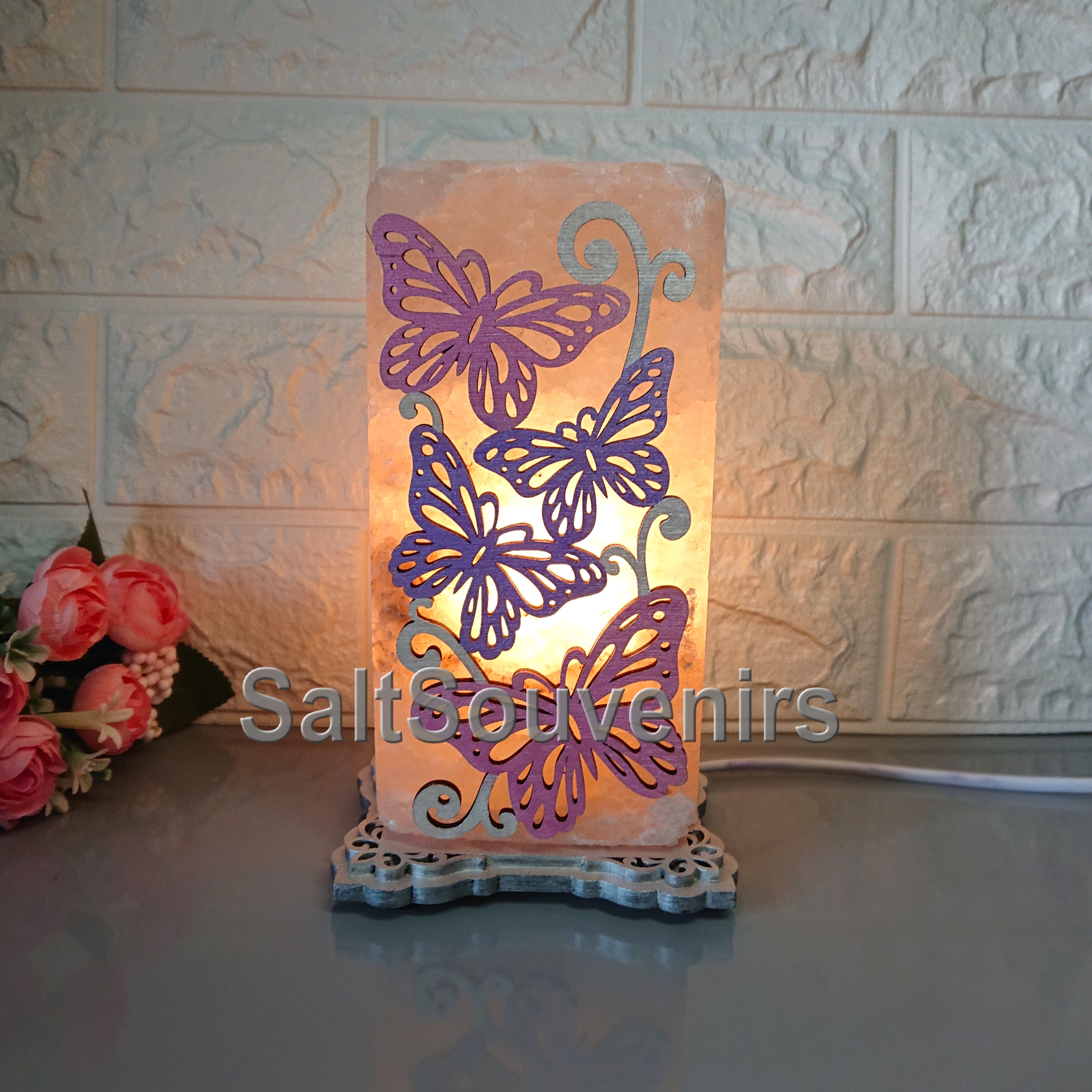 

Соляной светильник EcoDecorLamp Бабочки 2 цветная