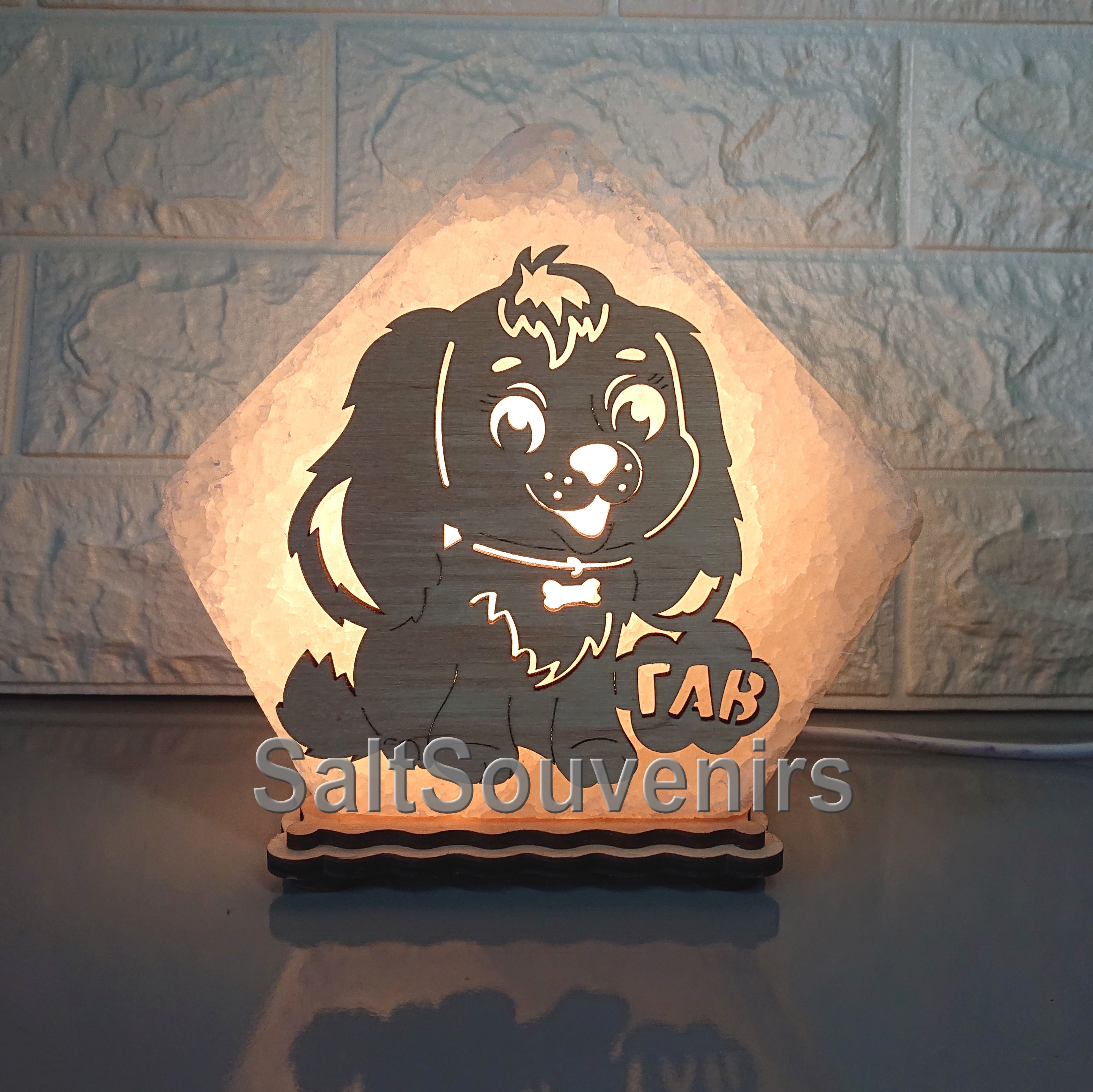 

Соляной светильник EcoDecorLamp Домик средний Щенок