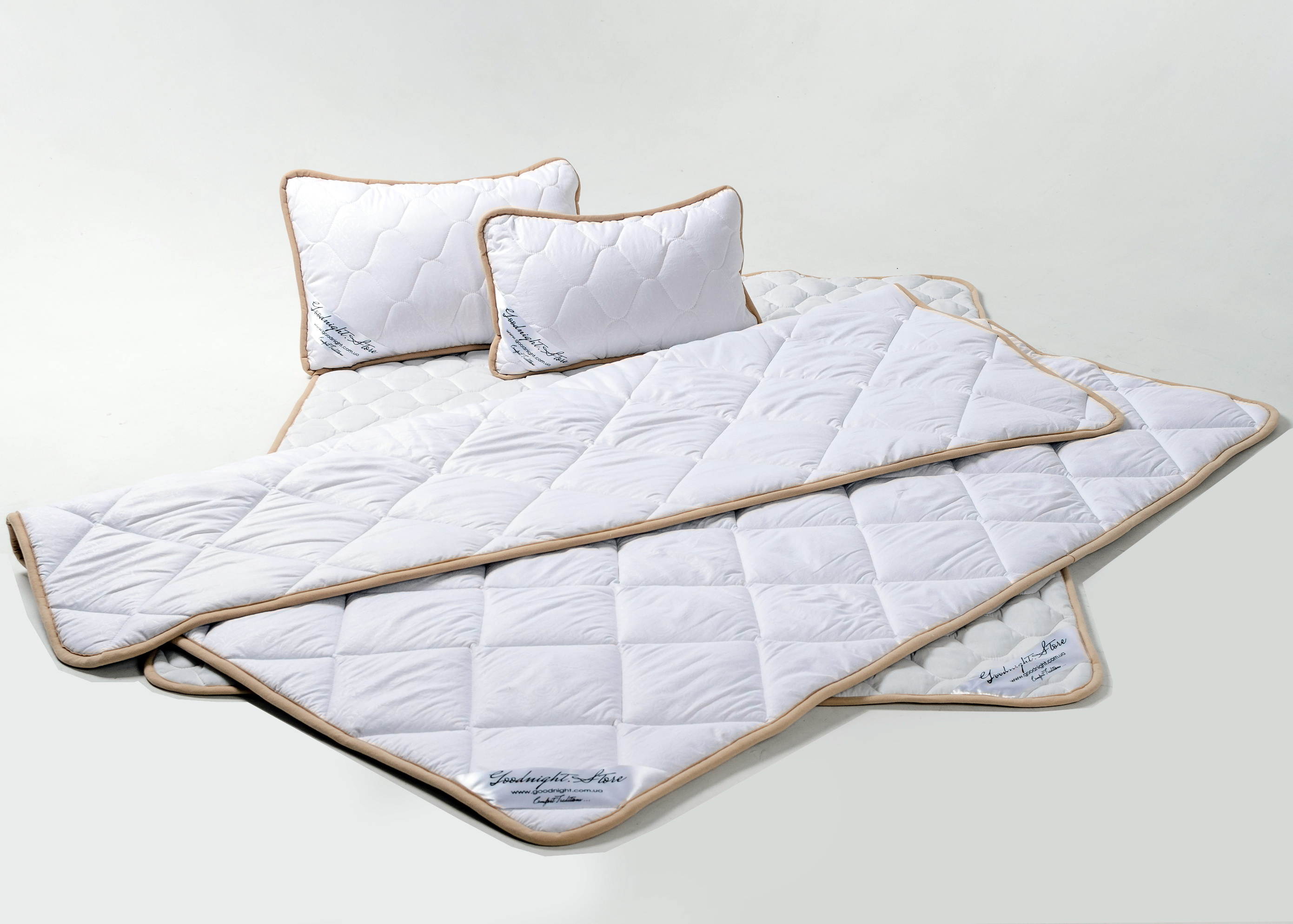 

Комплект дитячий 2 в 1 Goodnight.Store (Standart, Ковдра 140х100 + Подушка 40х40) з овечої вовни Мериносу всесезонний білий