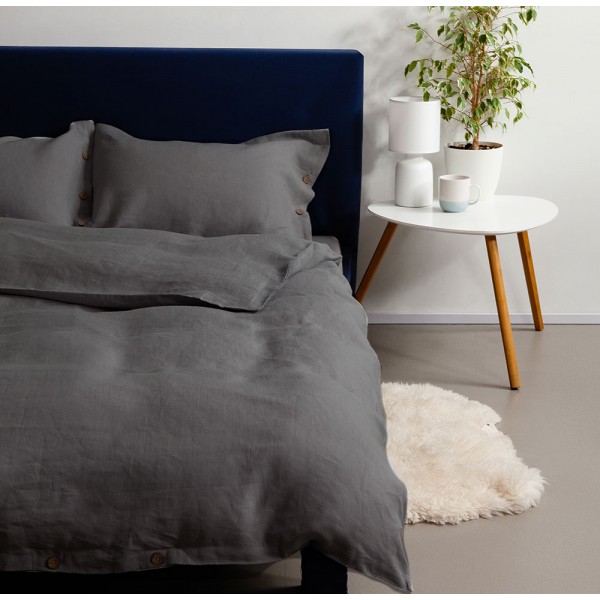 

Постельное белье из умягченного льна Soft Dark Grey SoundSleep евро