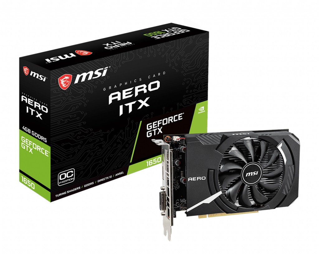 Видеокарта GF GTX 1650 4GB GDDR5 Aero ITX OC MSI (GeForce GTX 1650 AERO ...