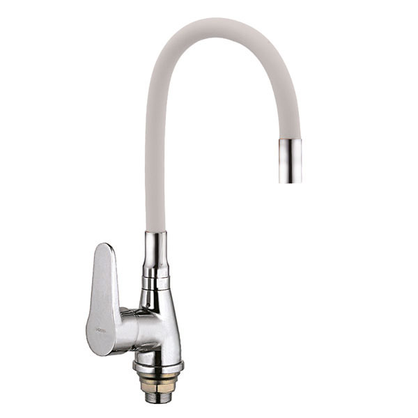 

Смеситель для кухни ZERIX SOP7 045 с белым гибким изливом (ZX2668)