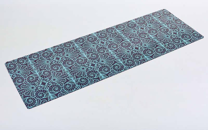 

Коврик для фитнеса и йоги замшевый каучуковый Zelart Sport 5662-17 2x-слойный 3мм Dark Blue-Mint