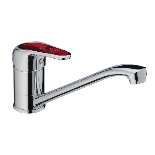 

Смеситель для умывальника CRON MAGIC 004 (излив 15 см) (красная ручка) (CR0151)
