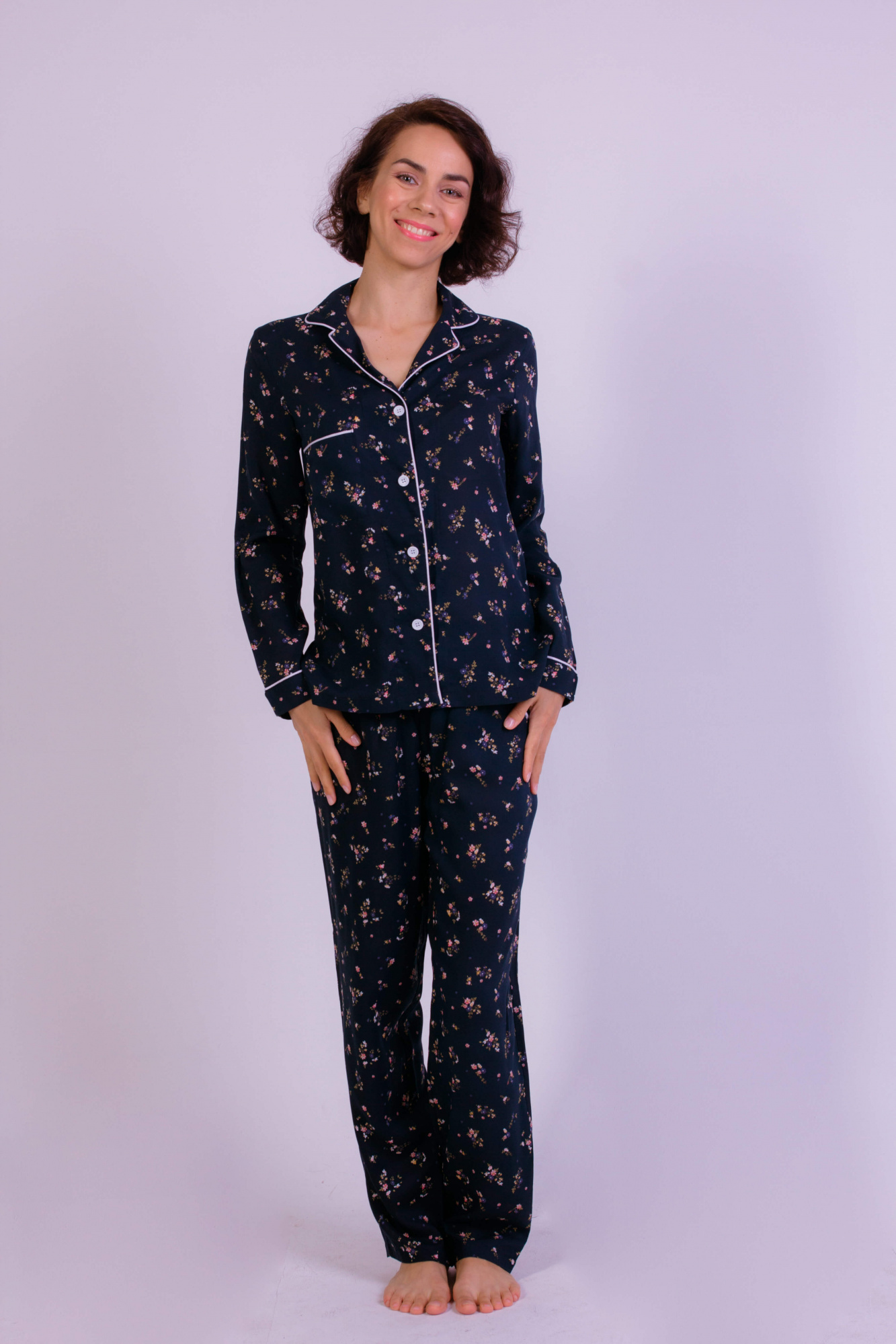 

Пижама Sleeping mood Цветочная  blue, Пижама Sleeping mood Цветочная S blue
