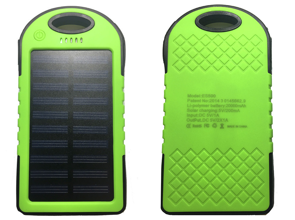 

Зарядное устройство Solar Power bank 20000 mAh с солнечной панелью и фонариком Green