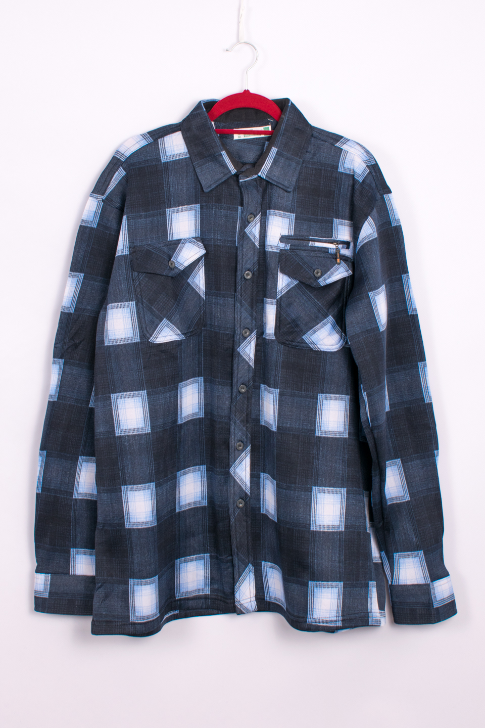 

Рубашка мужская в клетку на флисе HeTai A1-2. Размр: 5XL