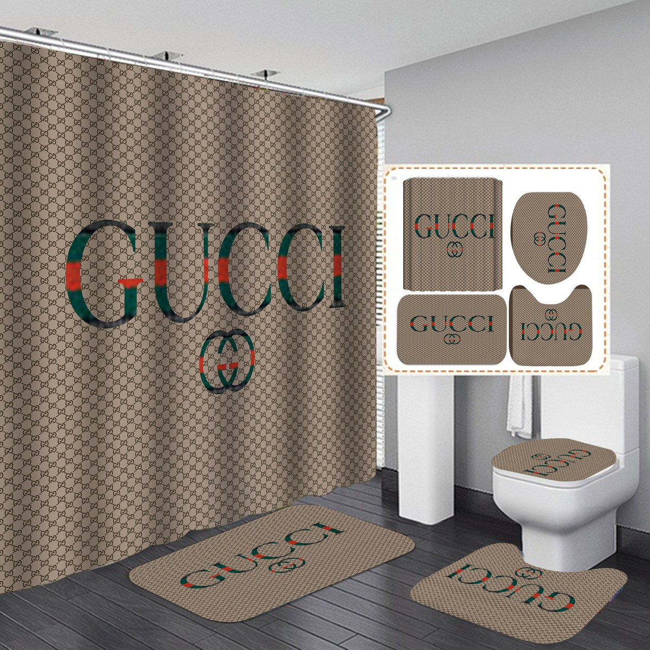 

Занавеска для ванной Spifa GUCCI ткань 180x180 см