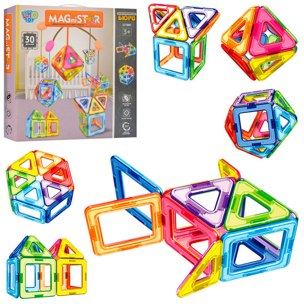 

Магнитный конструктор Limo Toy Magnistar 30 деталей (46390001)