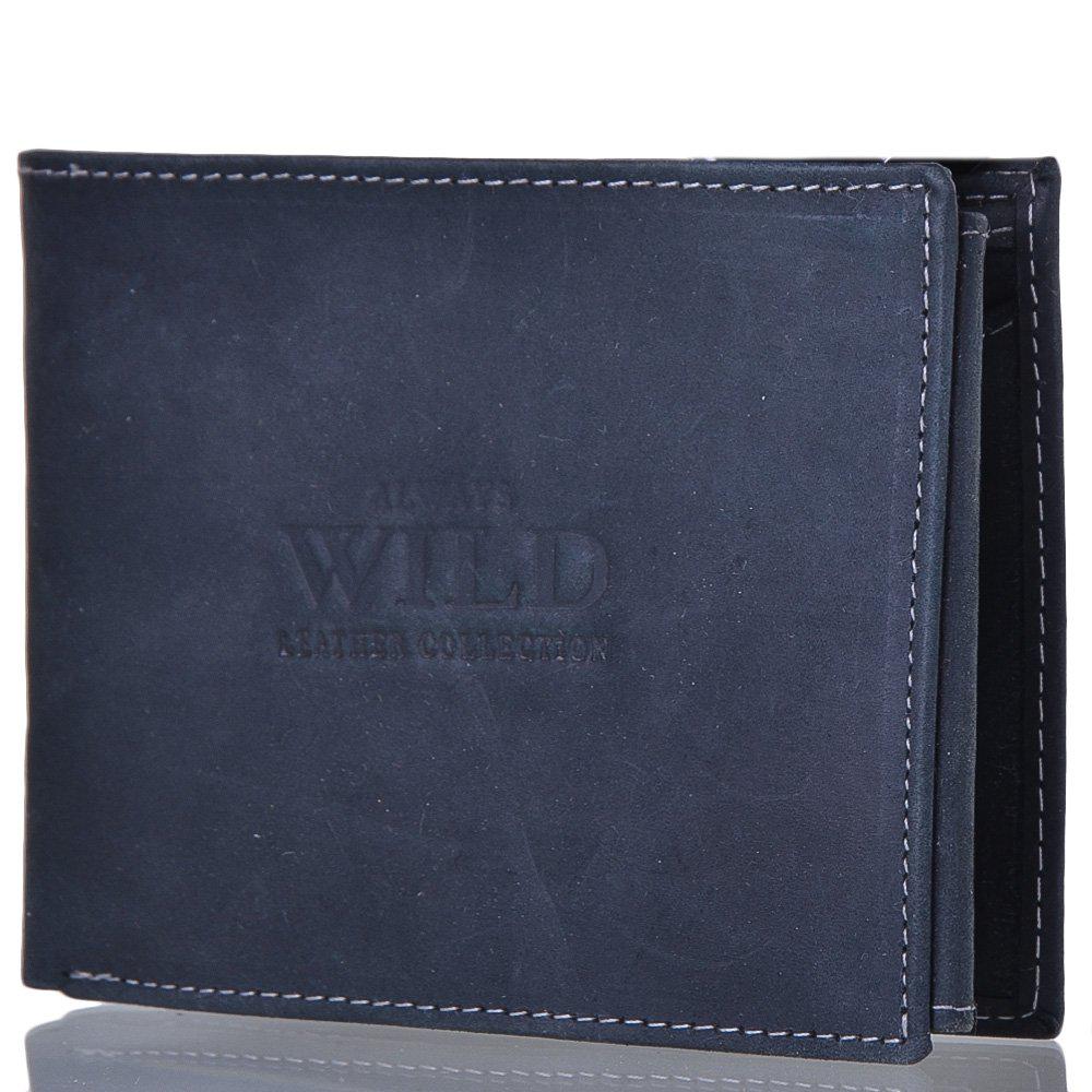 

Кожаный кошелек мужской Always Wild 12х9,5х2 см Черный