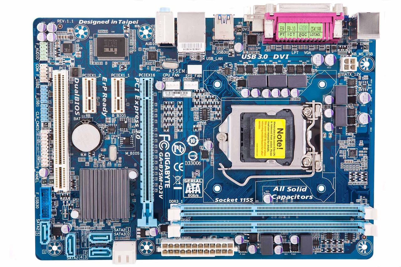 Материнская плата Gigabyte GA-B75M-D3V Socket 1155 Intel B75 OEM ...