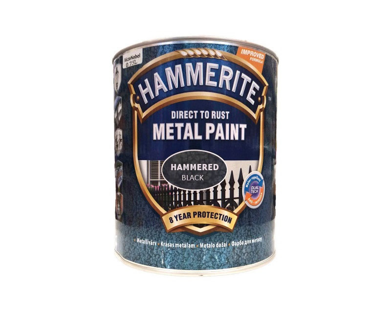 

Эмаль синтетическая HAMMERITE "МОЛОТКОВАЯ" антикоррозионная черная 0,75л