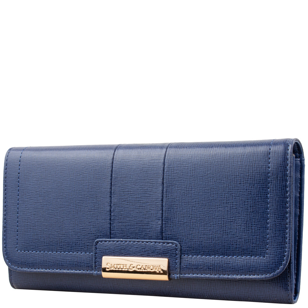 

Кожаный кошелек женский Smith&Canova 19х9х2 см Синий