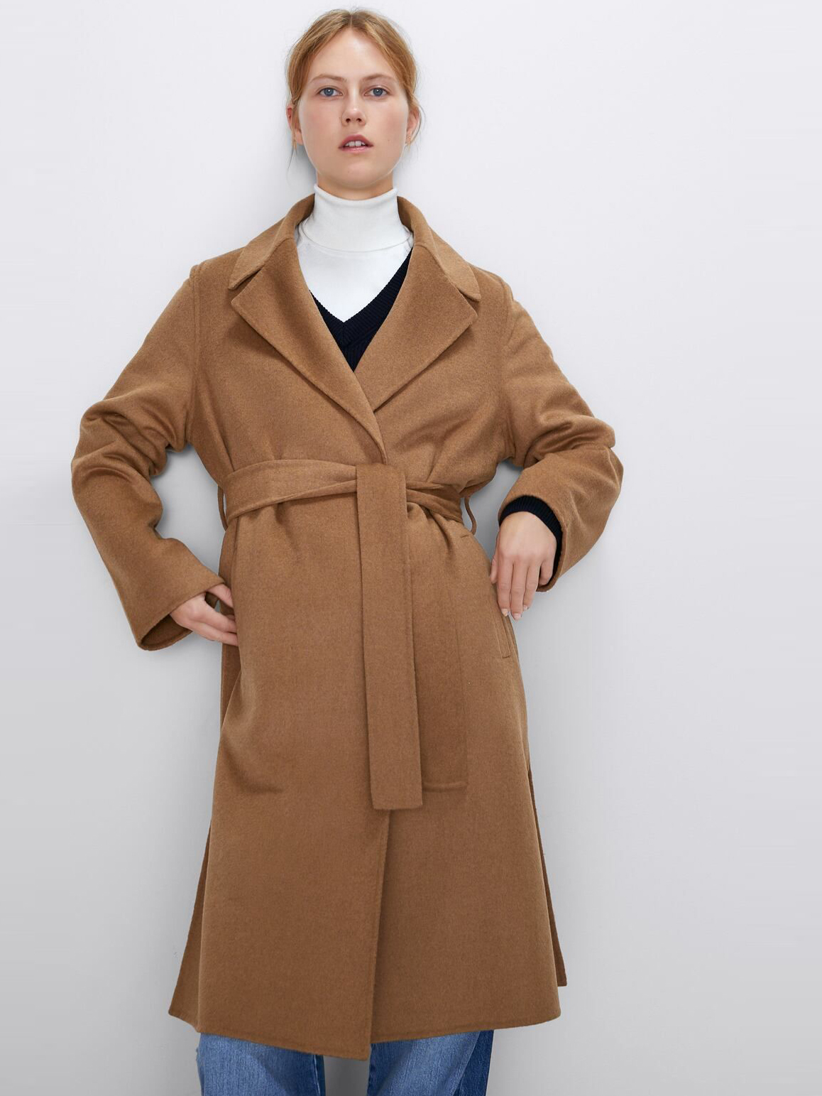 

Пальто Zara 04070225704 M Коричневое