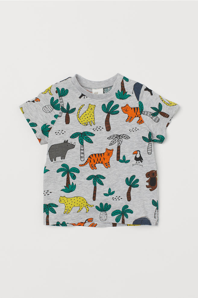 

Футболка с принтом H&M Р0010 92 см Серая меланжевая (P-100215)