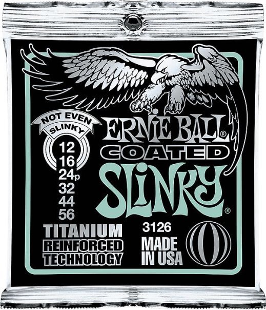

Струны для электрогитары Ernie Ball 3126 Coated Titanium RPS Not Even Slinky 12/56